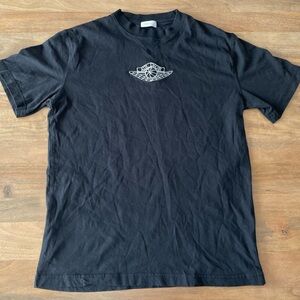 Dior x Air Jordan Wings Graphic T-Shirt Mens Large Black Center Logo Cotton